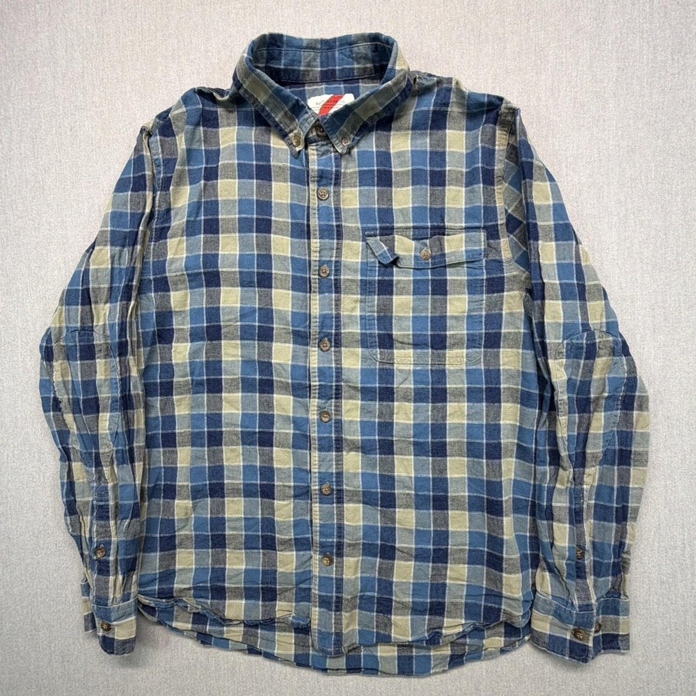 Best Made Co Shirt Mens Large Blue Plaid Linen Blend Button Down